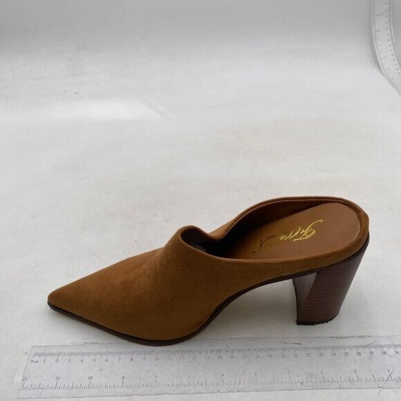 FOWT Women Crocodile Embossed Mules Chunky Stacked Heel Slippers Brown Shoes - Picture 2 of 8